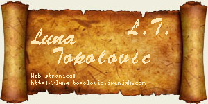 Luna Topolović vizit kartica